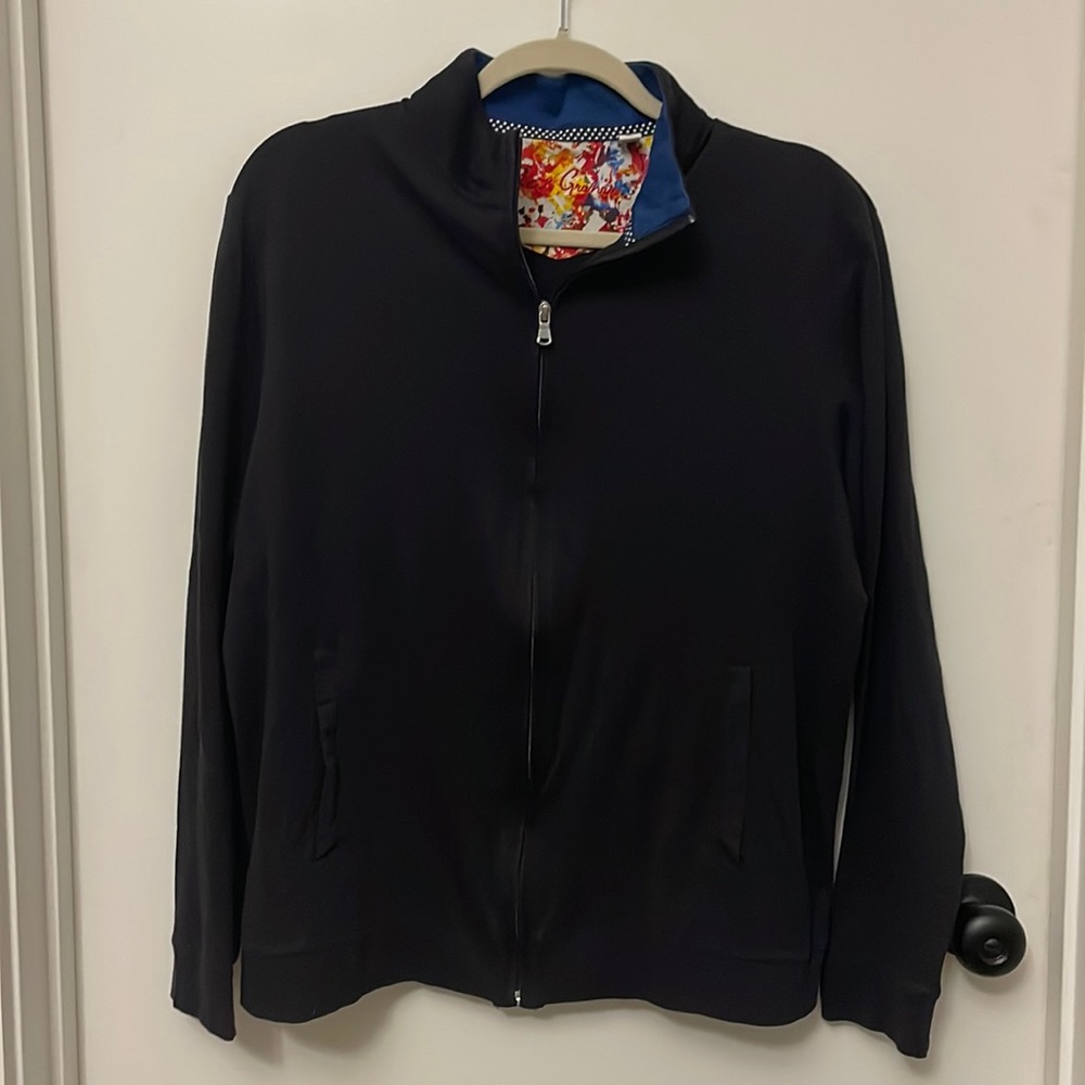 Robert Graham Long Sleeve Black Zip Up